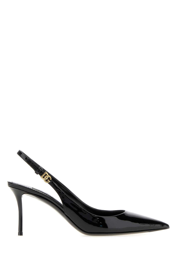Black Leather Pumps Nero Scarpe Con Tacco