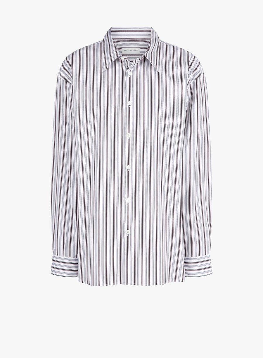 Dries Van Noten Cotton poplin shirt in white