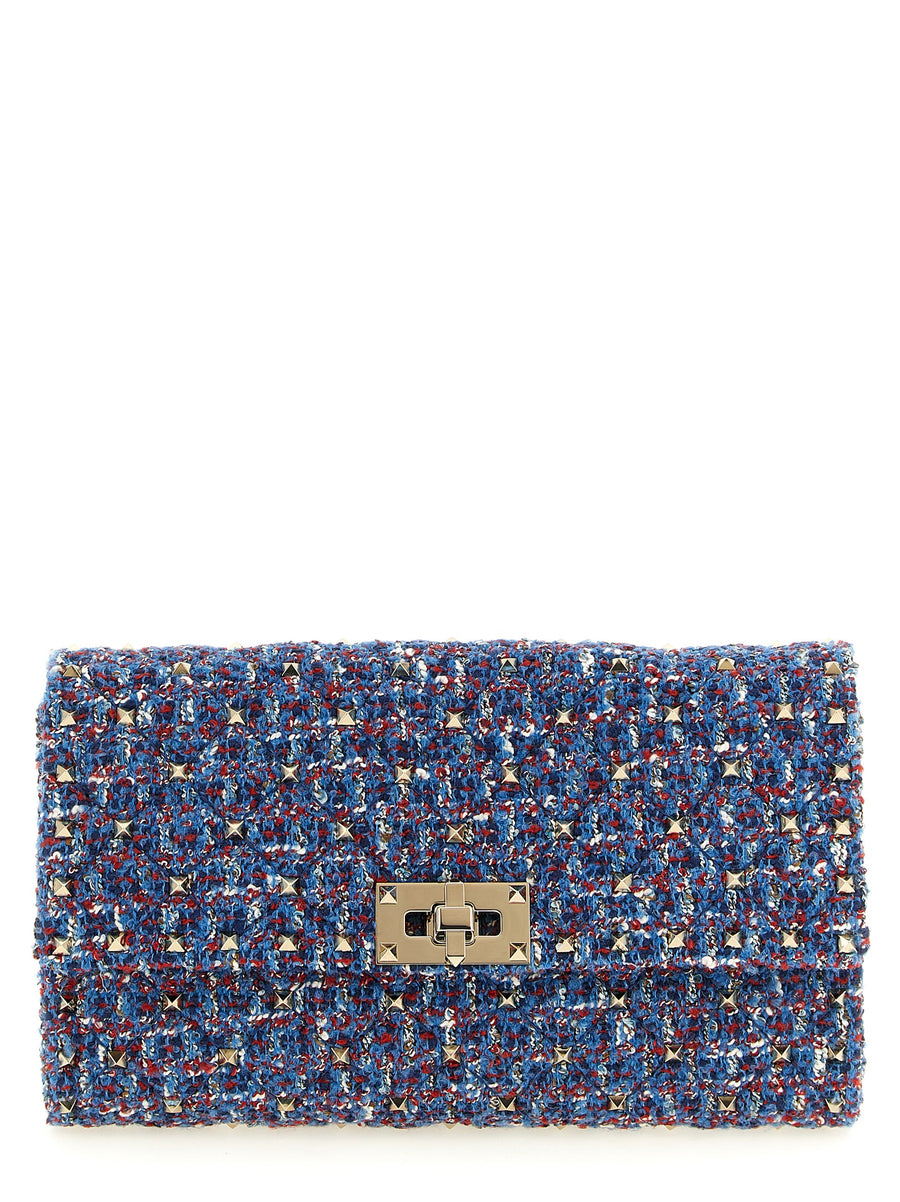 Blue Polyester Crossbody Bag