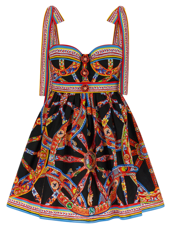 Multicolor Cotton Short Dress