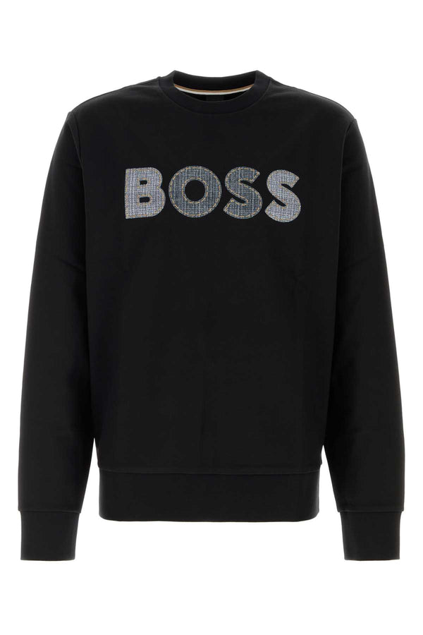 Black Cotton Sweatshirt Exterior: Maglieria