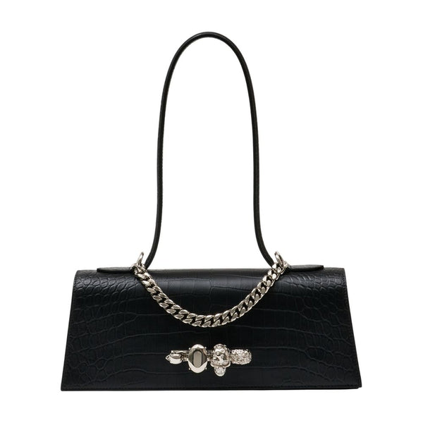 Alexander McQueen calfskin shoulder bag in black