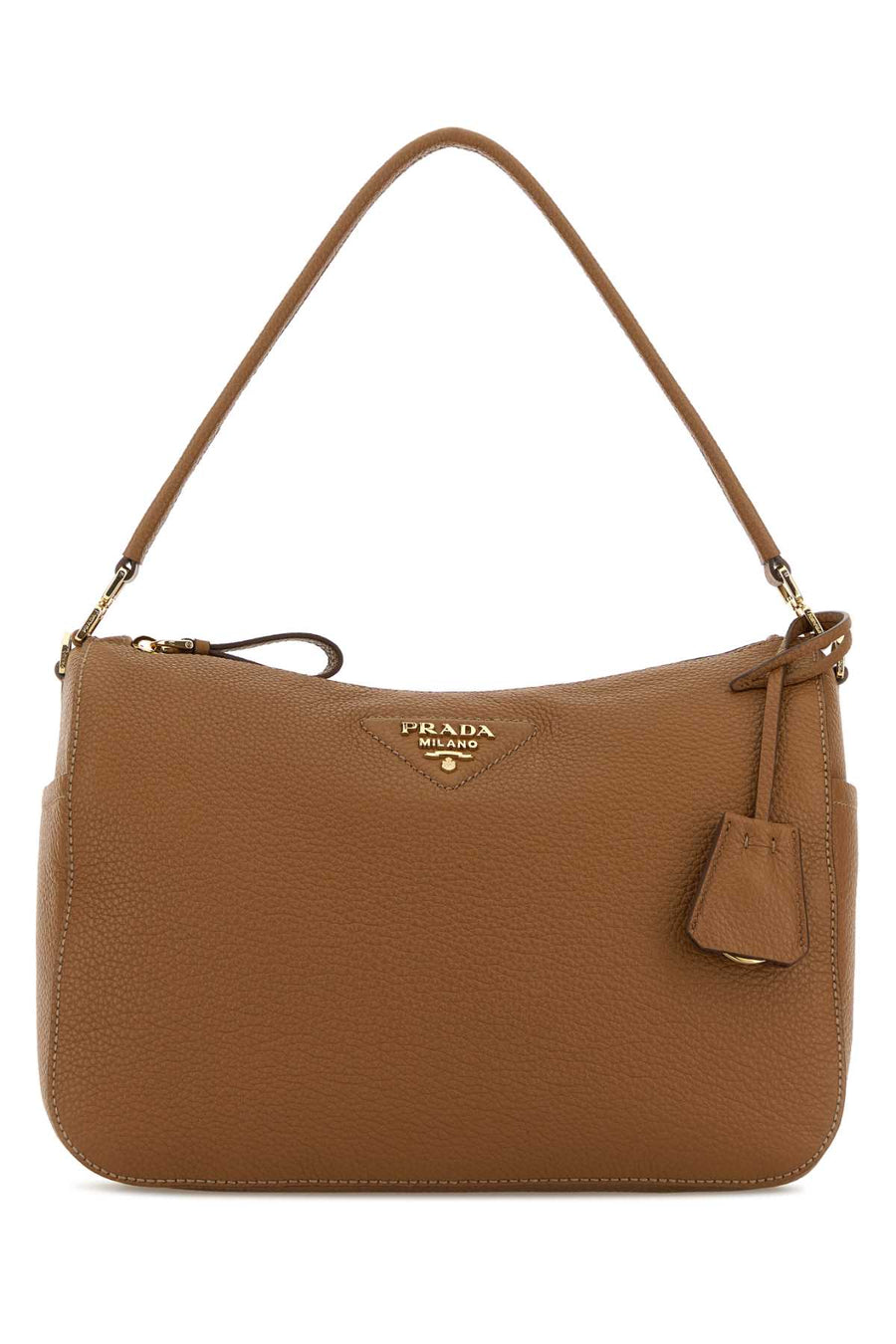 Prada Exterior: 100% Deer; Lining: 100% Fabric; Finishing: Golden metal shoulder bag in brown