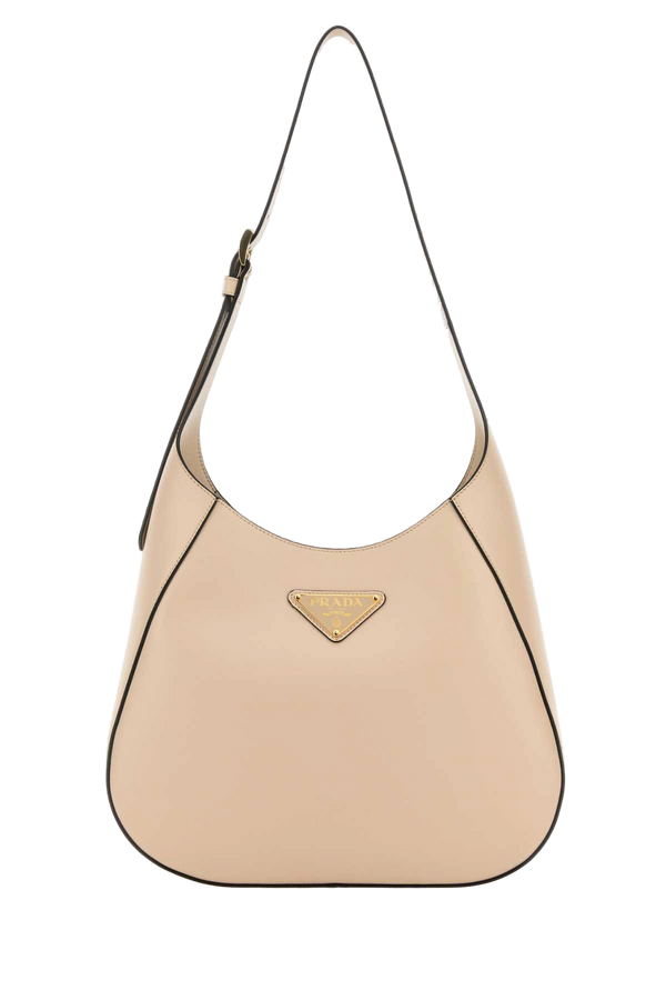 Prada Exterior: 100% Calf shoulder bag in beige
