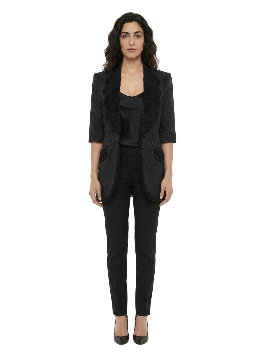 Black Silk Blazer Clothing