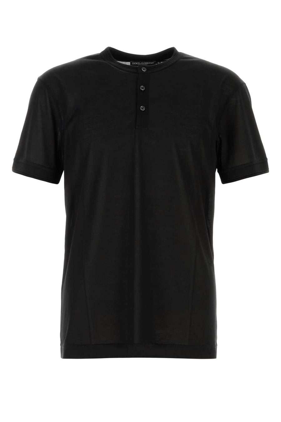 Black Silk T-Shirt Nero Exterior: Maglieria
