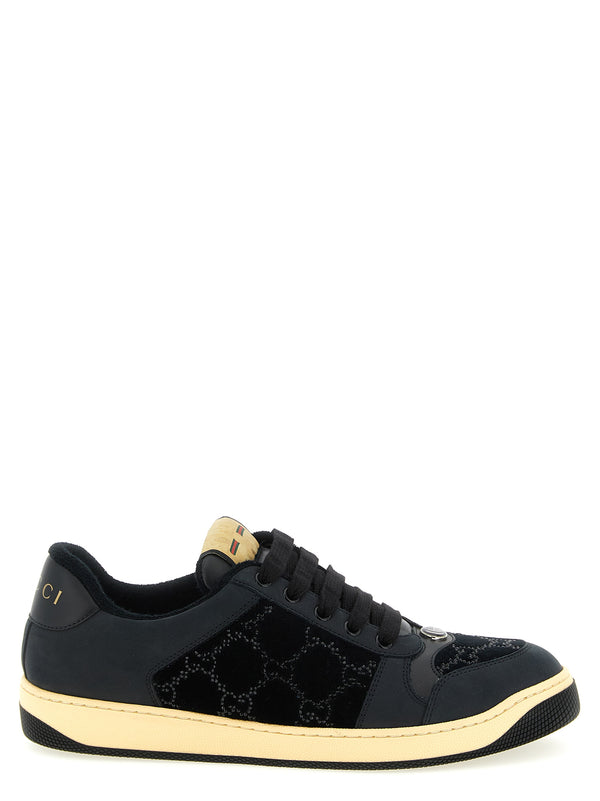 Gucci 100% Cotton with leather sneaker in black