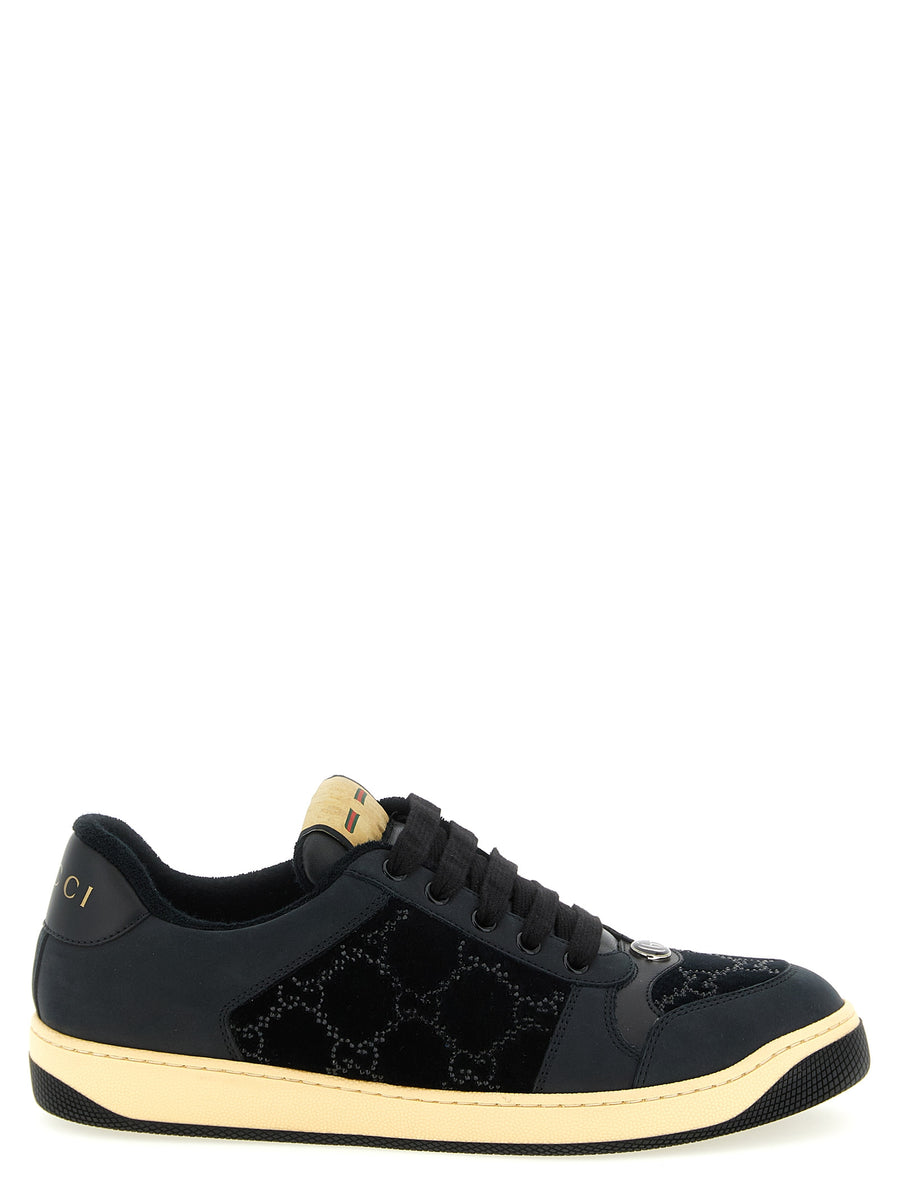 Gucci 100% Cotton with leather sneaker in black
