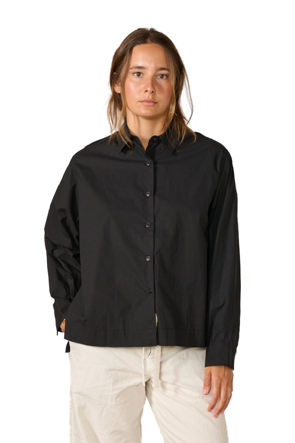 Casey Casey Crinkled cotton shirt in black
