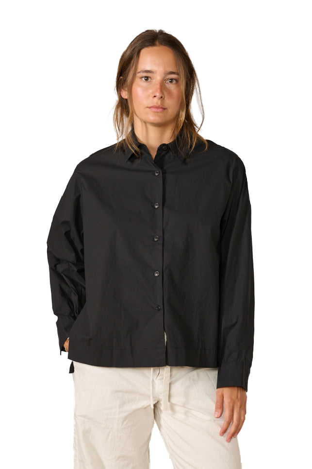 Casey Casey Crinkled cotton shirt in black