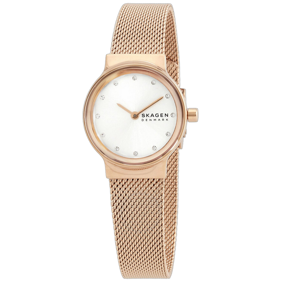 Skagen Stainless steel case and bracelet; mineral crystal dial watch in silver