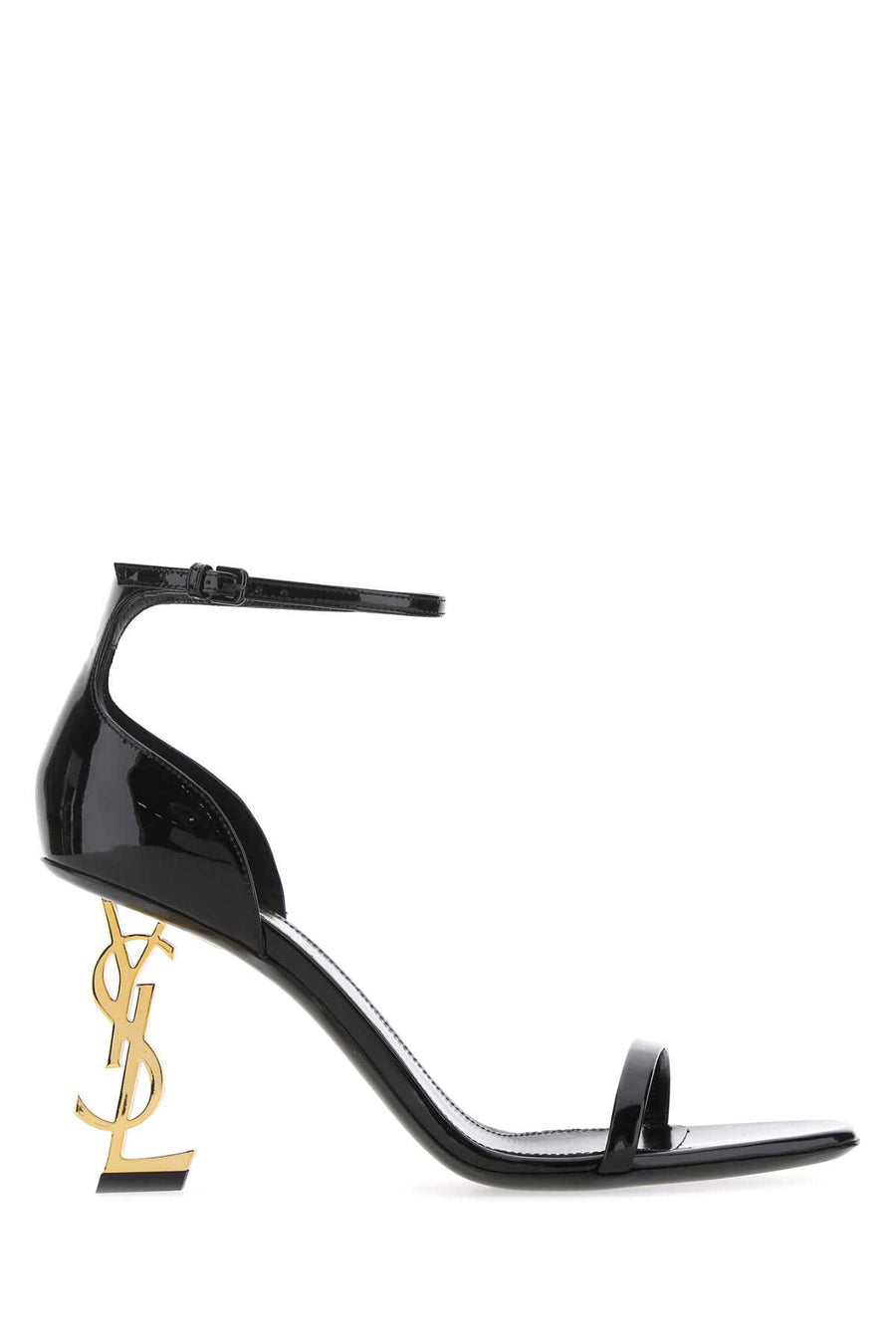 Black Leather Opyum 85 Sandals Nero Scarpe Con Tacco
