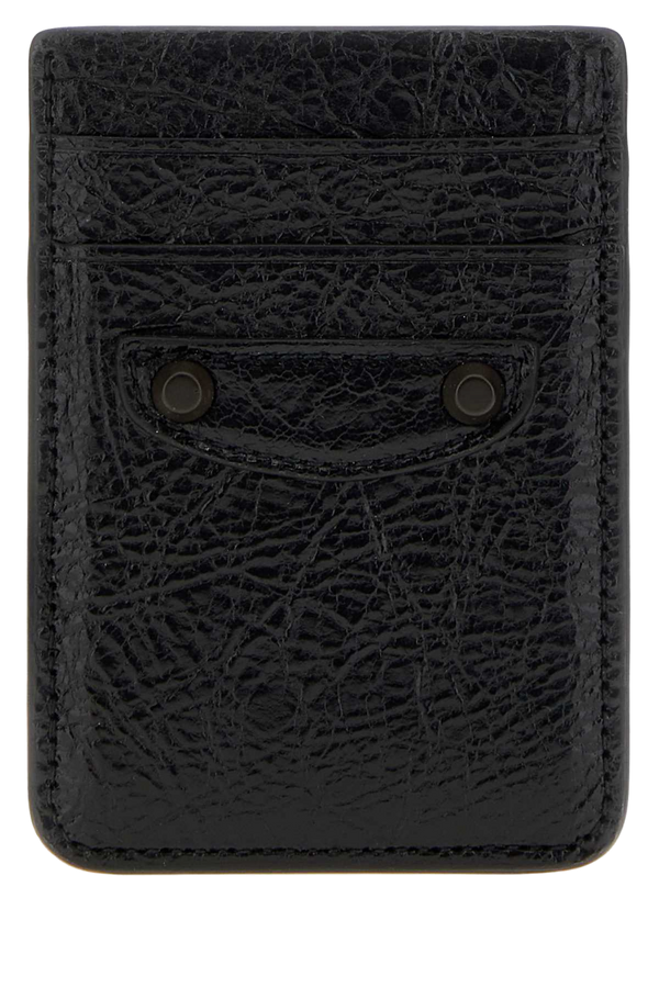 Black Leather Le City Card Holder Portafogli