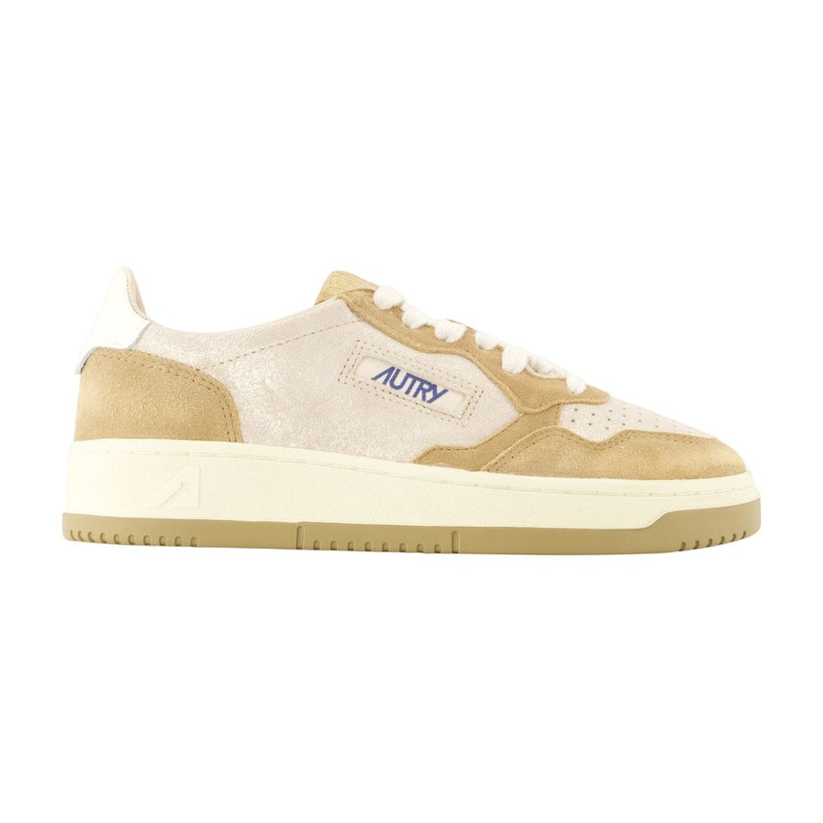 Medalist Low Sneakers - Autry Leather Gold Calfskin Shoes /