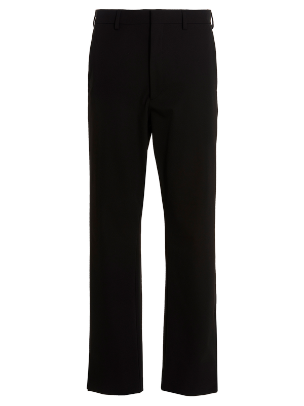 Black Polyester Casual Pants
