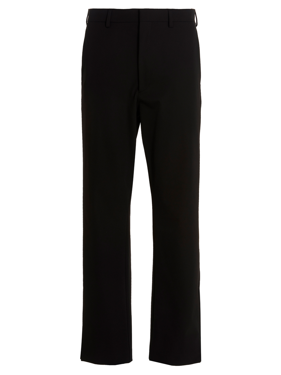 Black Polyester Casual Pants