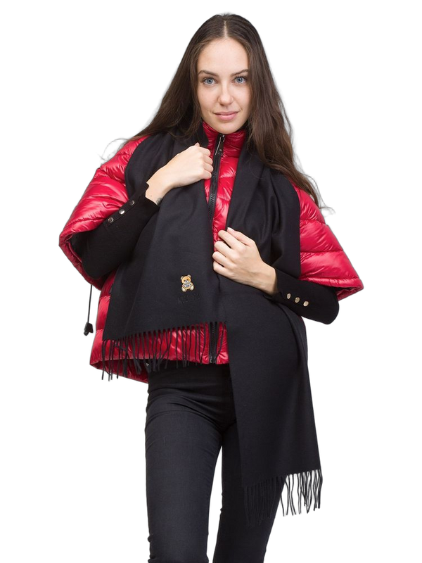 Moschino 100% Lambswool scarf in black