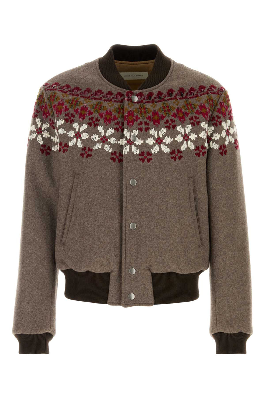 Mud Wool Blend Valtor Bomber Jacket Taupe Giacche E Gilet