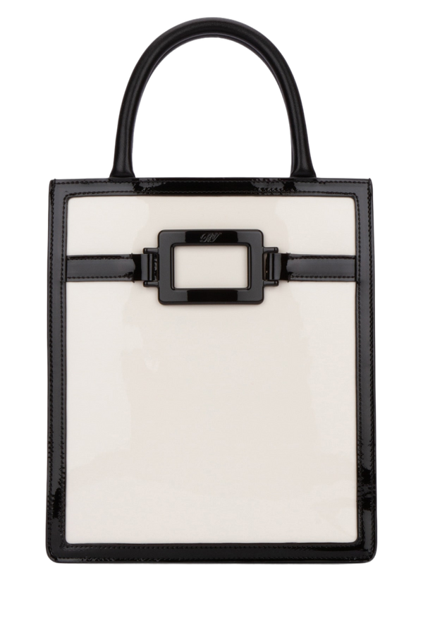 Roger Vivier Vernis Luxor patent leather top handle bag in black