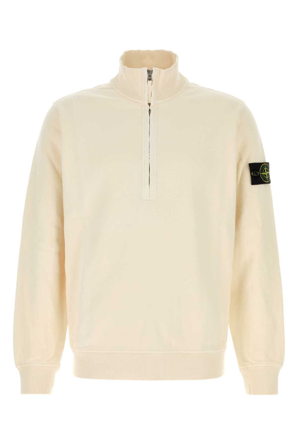 Ivory Cotton Sweatshirt White Exterior: Polo