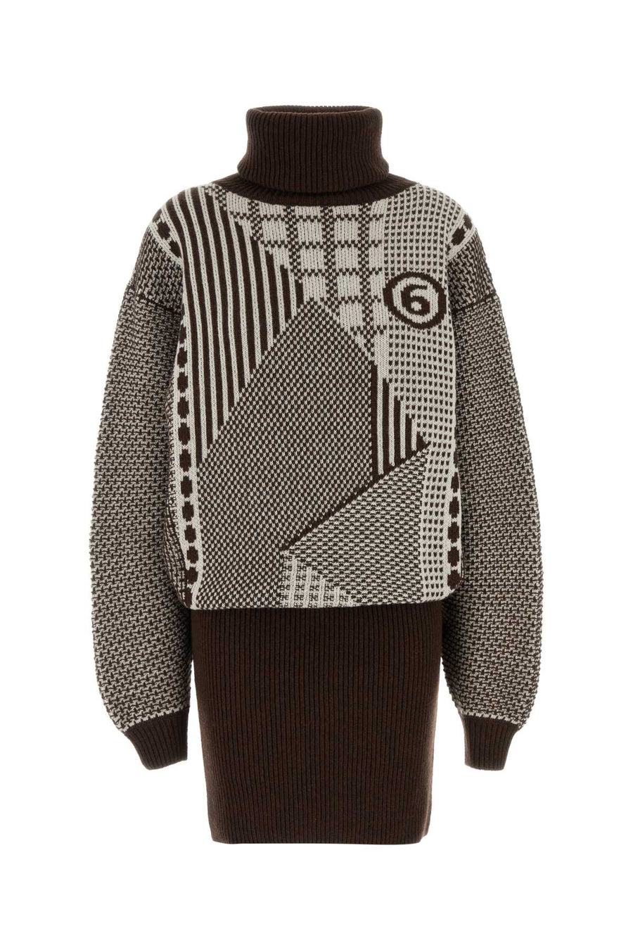 Embroidered Wool Blend Mini Sweater Dress 001j Abiti