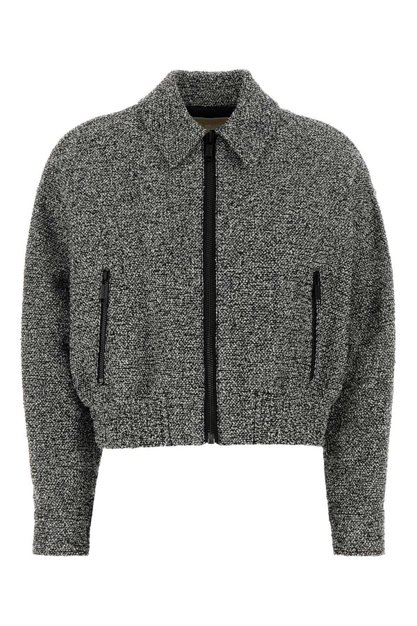 Two-Tone Tweed Bomber Jacket Blackbone Giacche E Gilet