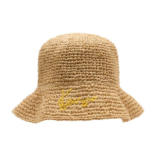 Kenzo FG68AC304F03 Raffia bucket hat in beige