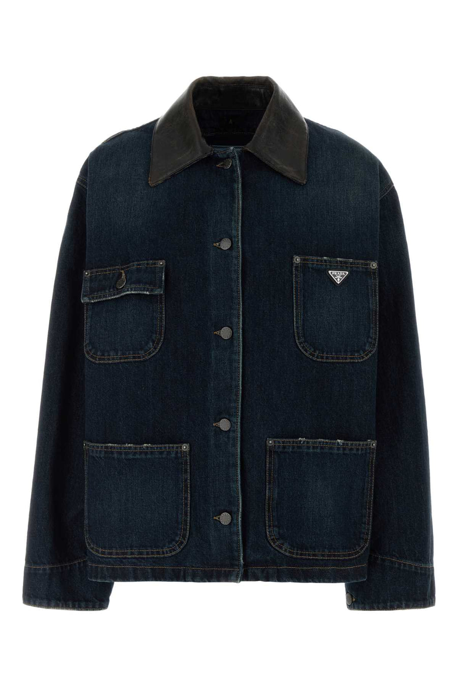 Prada Exterior: 100% Cotton; Lining: 100% Recycled nylon; Padding: 100% Recycled polyester jacket in blue