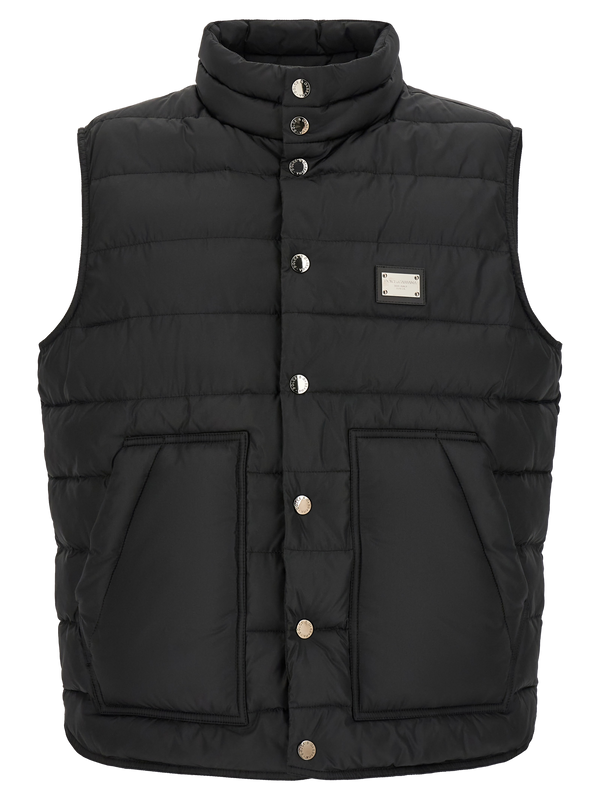 Dolce & Gabbana 100% polyester vest in black