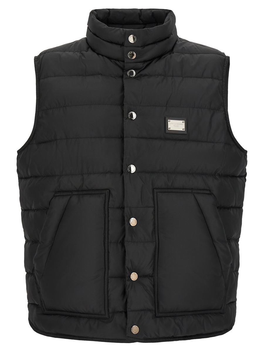 Dolce & Gabbana 100% polyester vest in black