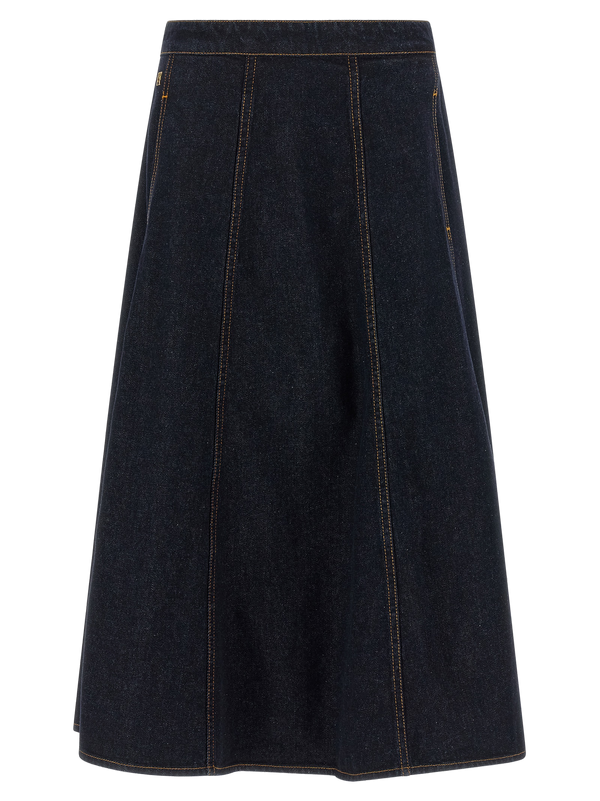 Alberta Ferretti 100% cotton skirt in blue