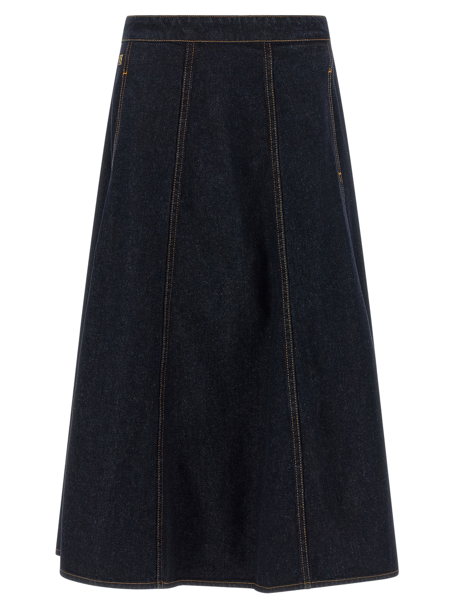 Alberta Ferretti 100% cotton skirt in blue