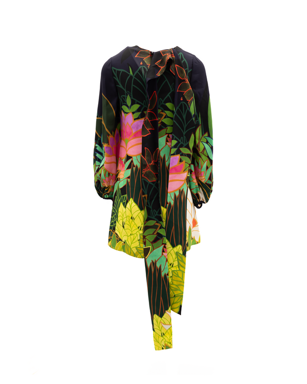 Jungle Print Black Dress