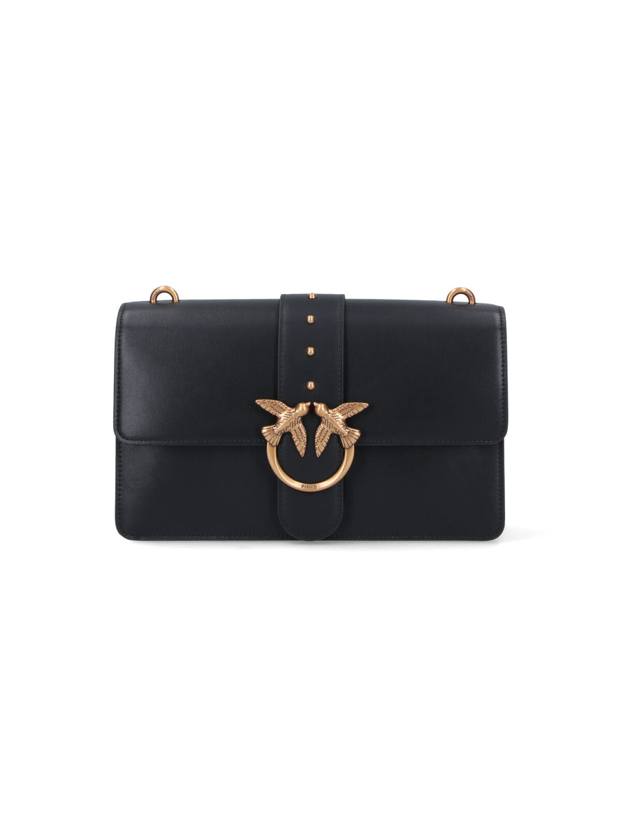Pinko 100% Leather shoulder bag in black