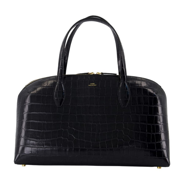 Toteme Exotic leather shoulder bag in black
