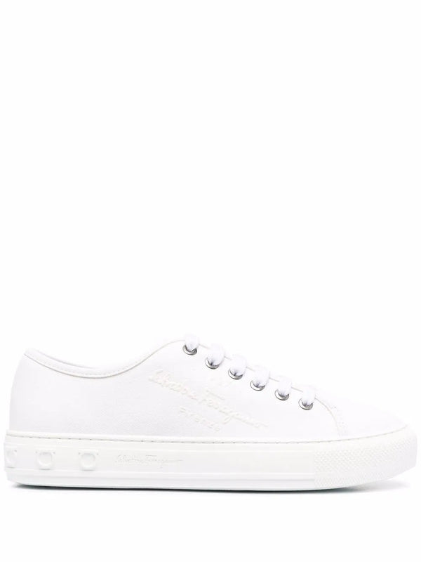 Ferragamo Canvas sneaker in white