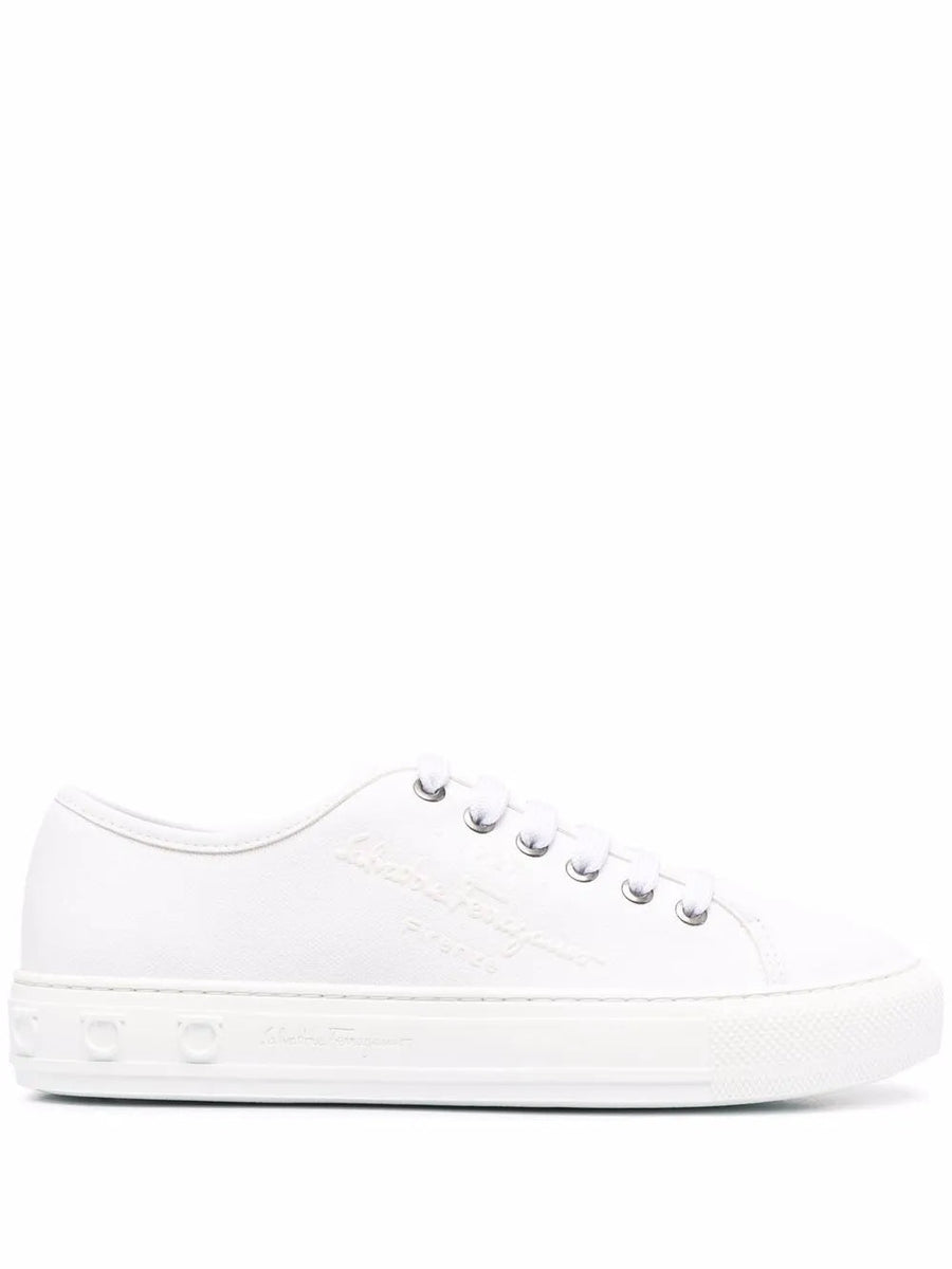 Ferragamo Canvas sneaker in white