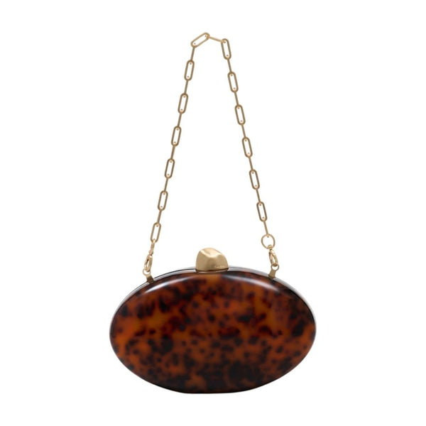 Cult Gaia Acrylic clutch in brown