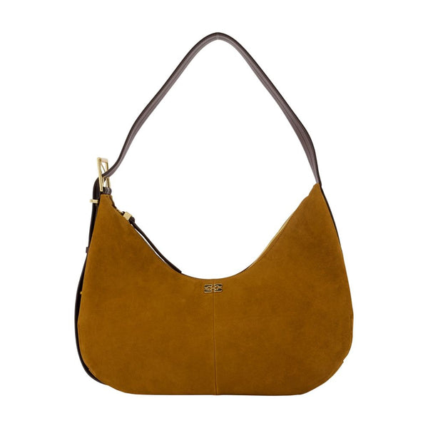 Ganni synthetic shoulder bag in brown