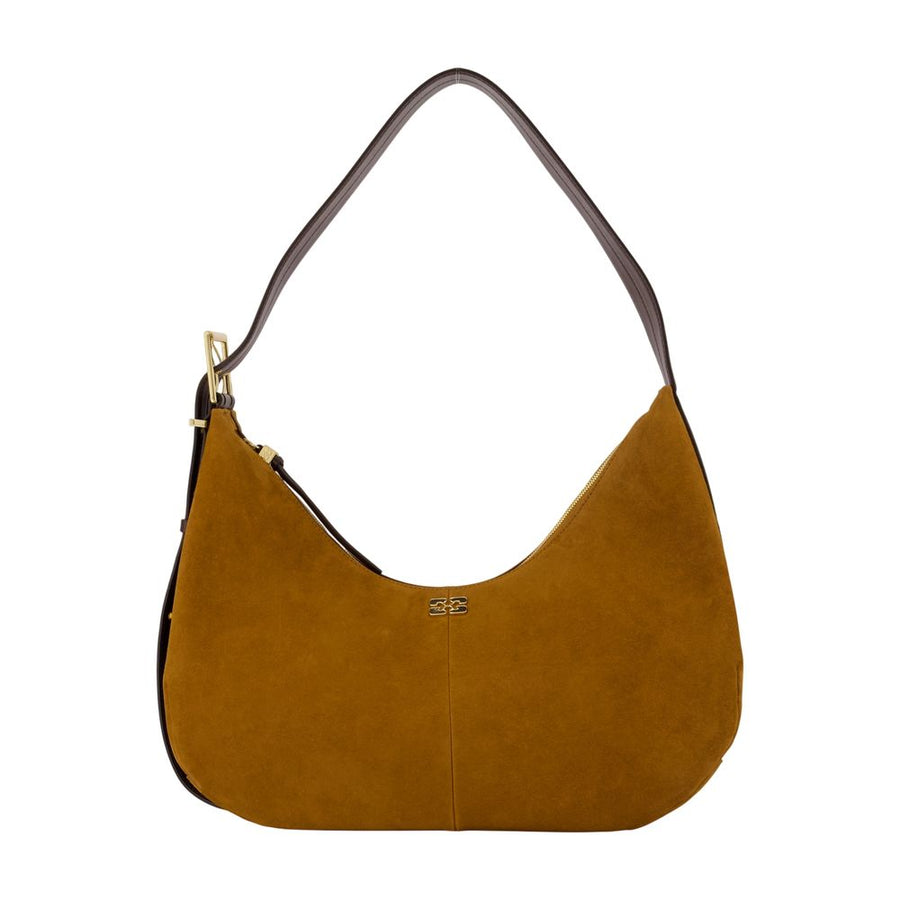 Ganni synthetic shoulder bag in brown