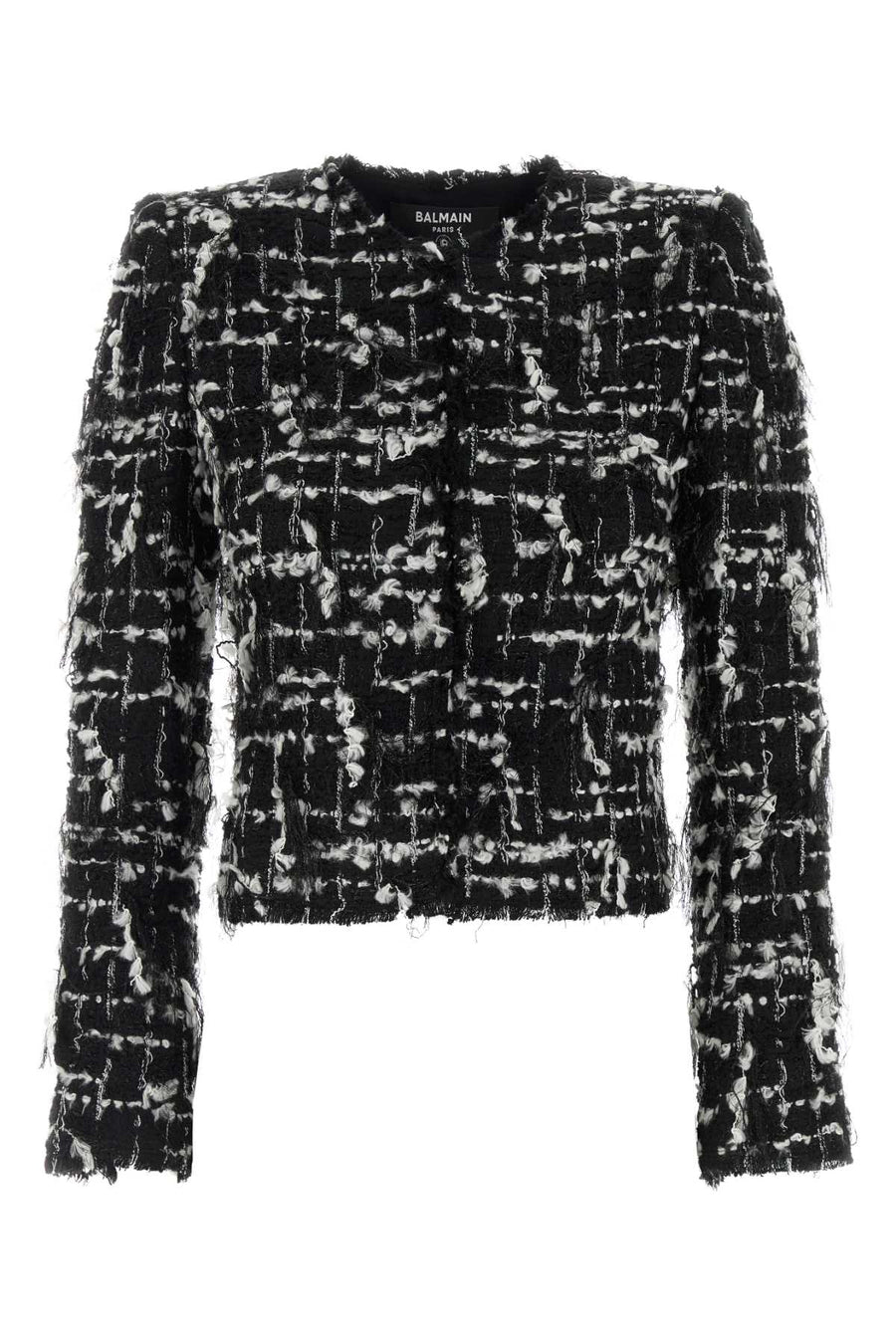 Two-Tone Tweed Blazer Eab Noir/blanc Giacche E Gilet