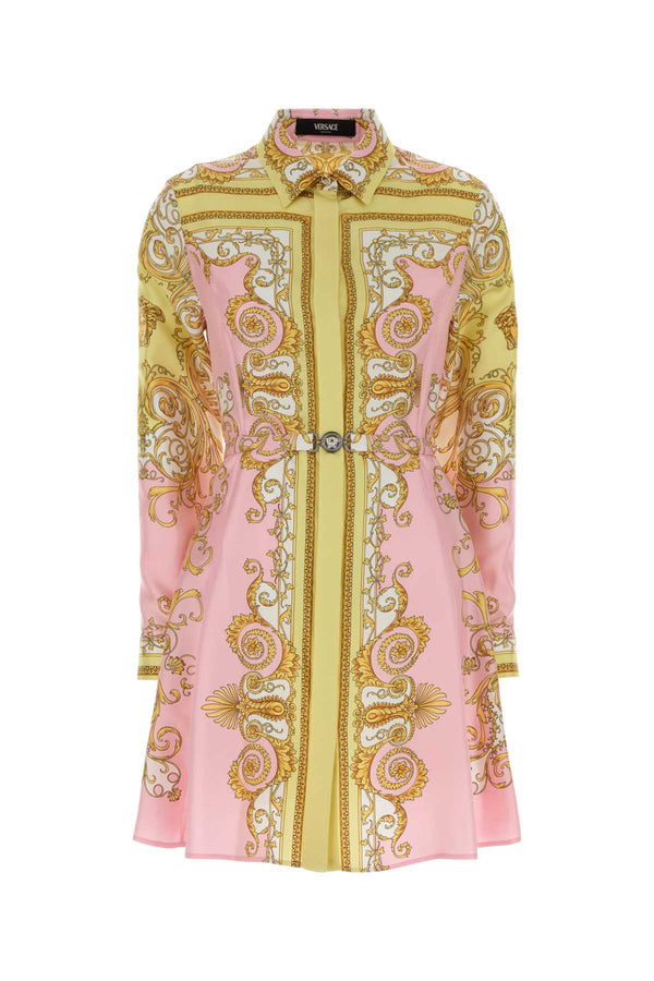 Versace Silk 100% Silk shirt dress in pink