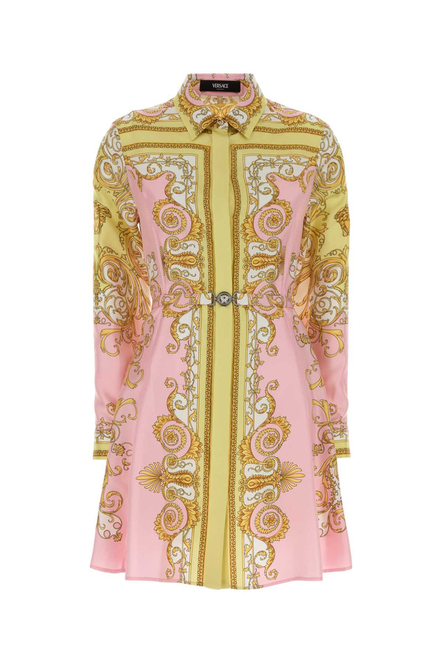 Versace Silk 100% Silk shirt dress in pink