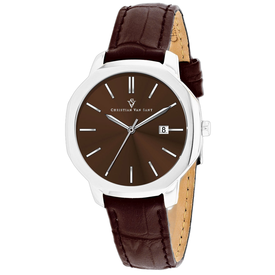 Christian Van Sant Stainless steel case watch in brown