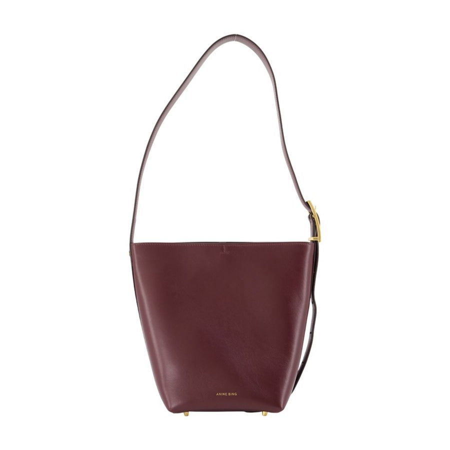 Anine Bing cowhide shoulder bag in burgundy