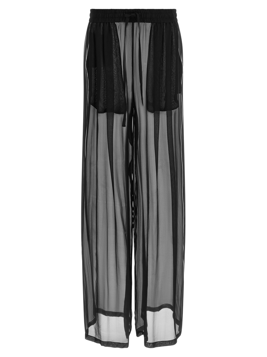 Black Silk Casual Pants