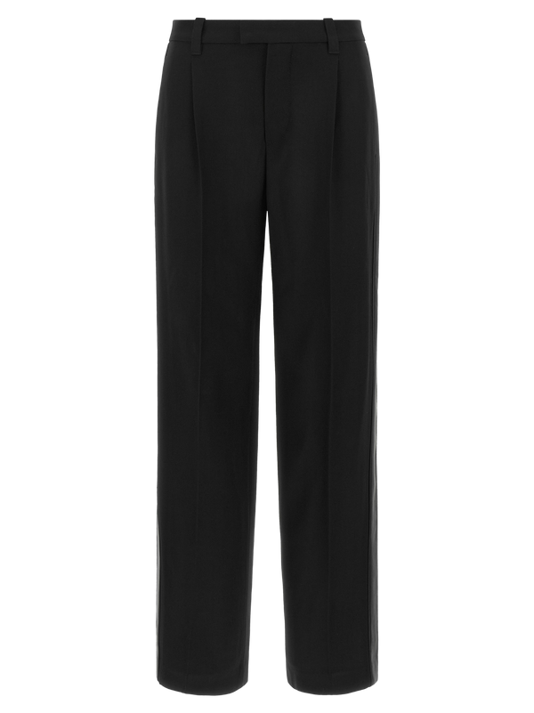 Black Virgin Wool Casual Pants