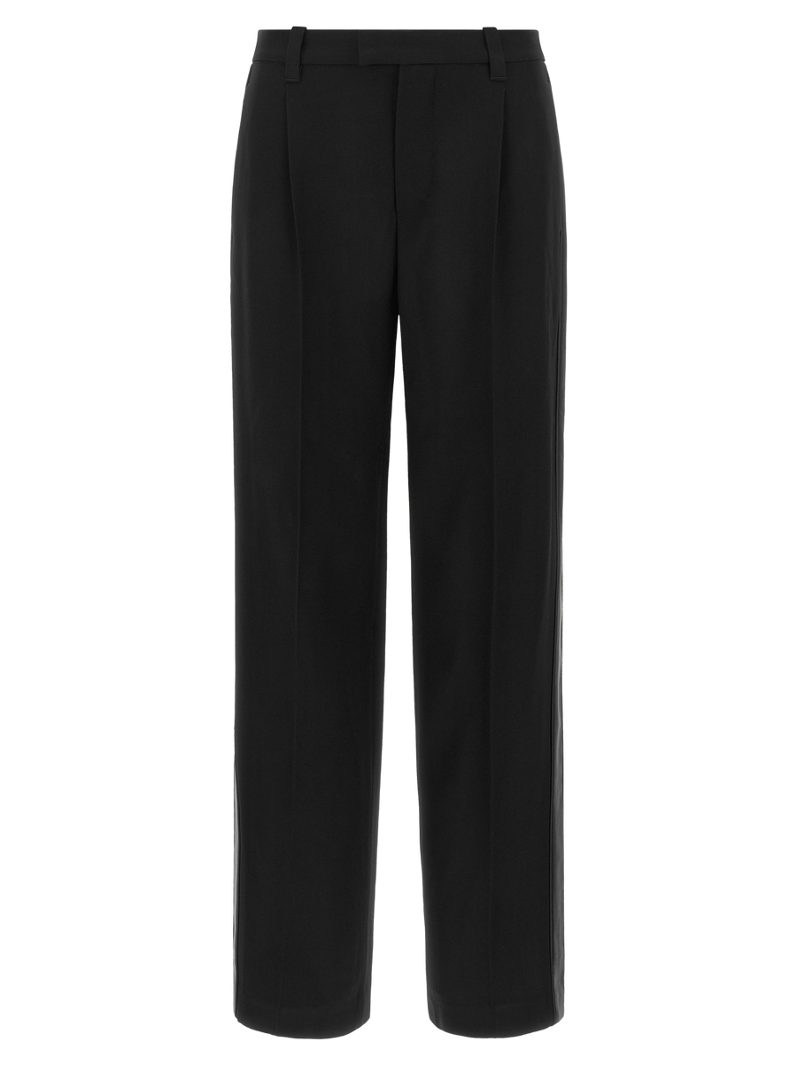 Black Virgin Wool Casual Pants