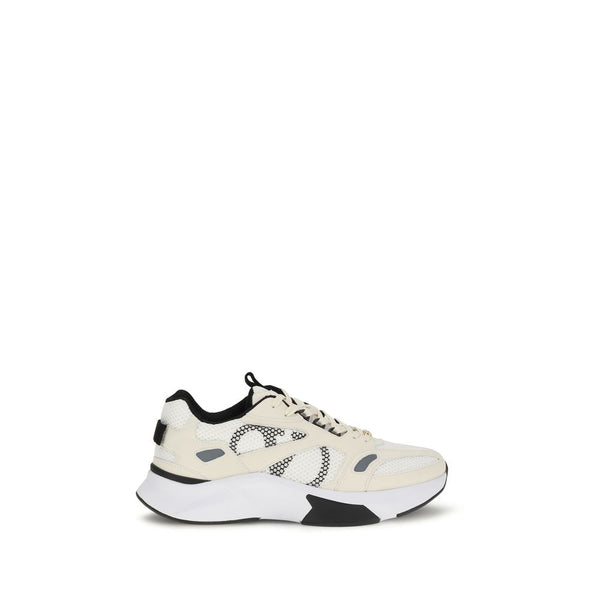 Valentino Garavani Mesh and Suede sneaker in white