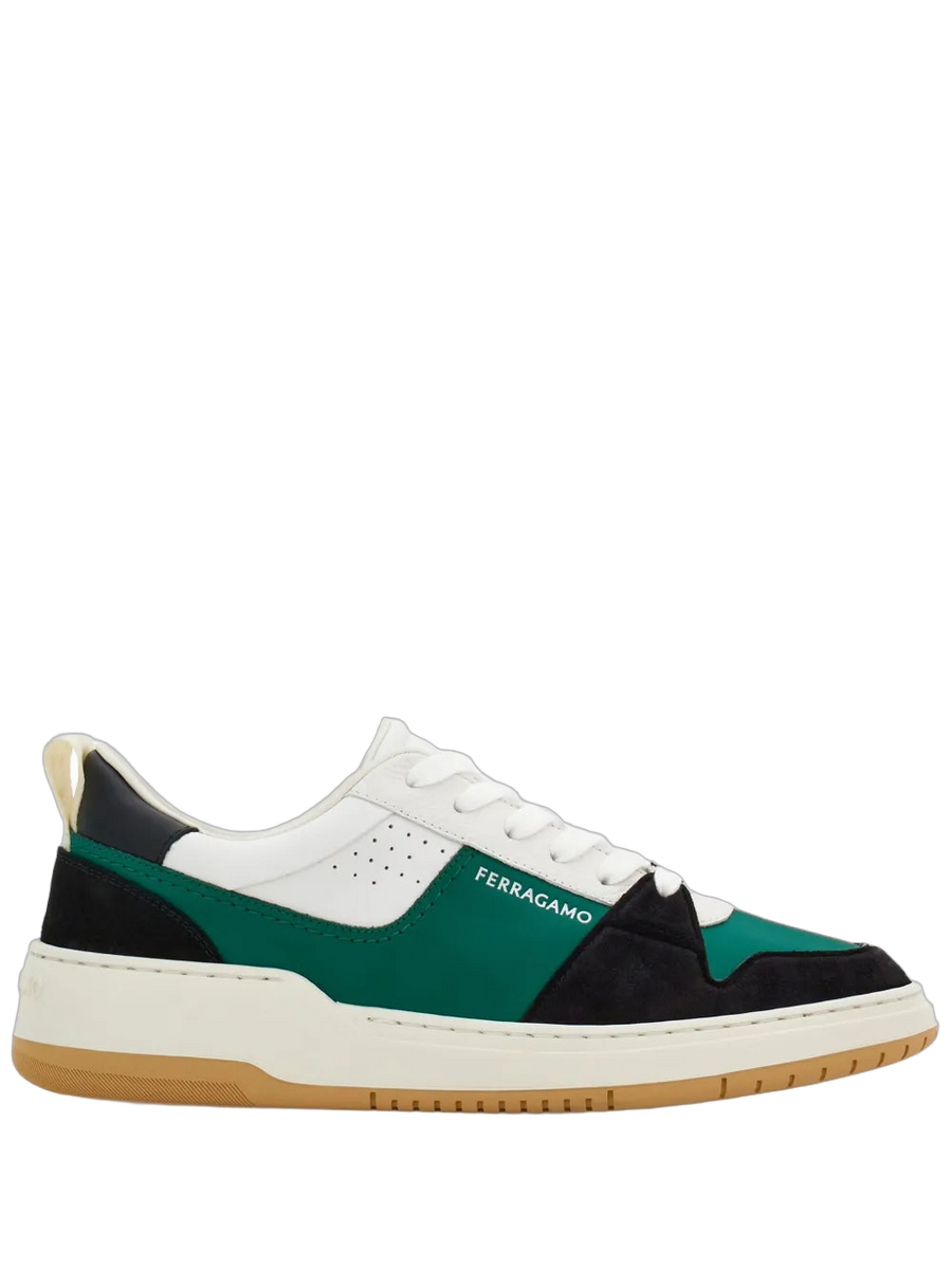 Ferragamo Calf leather sneaker in green
